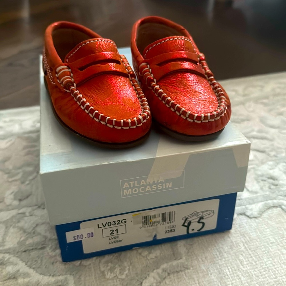 Red Leather Moccasins